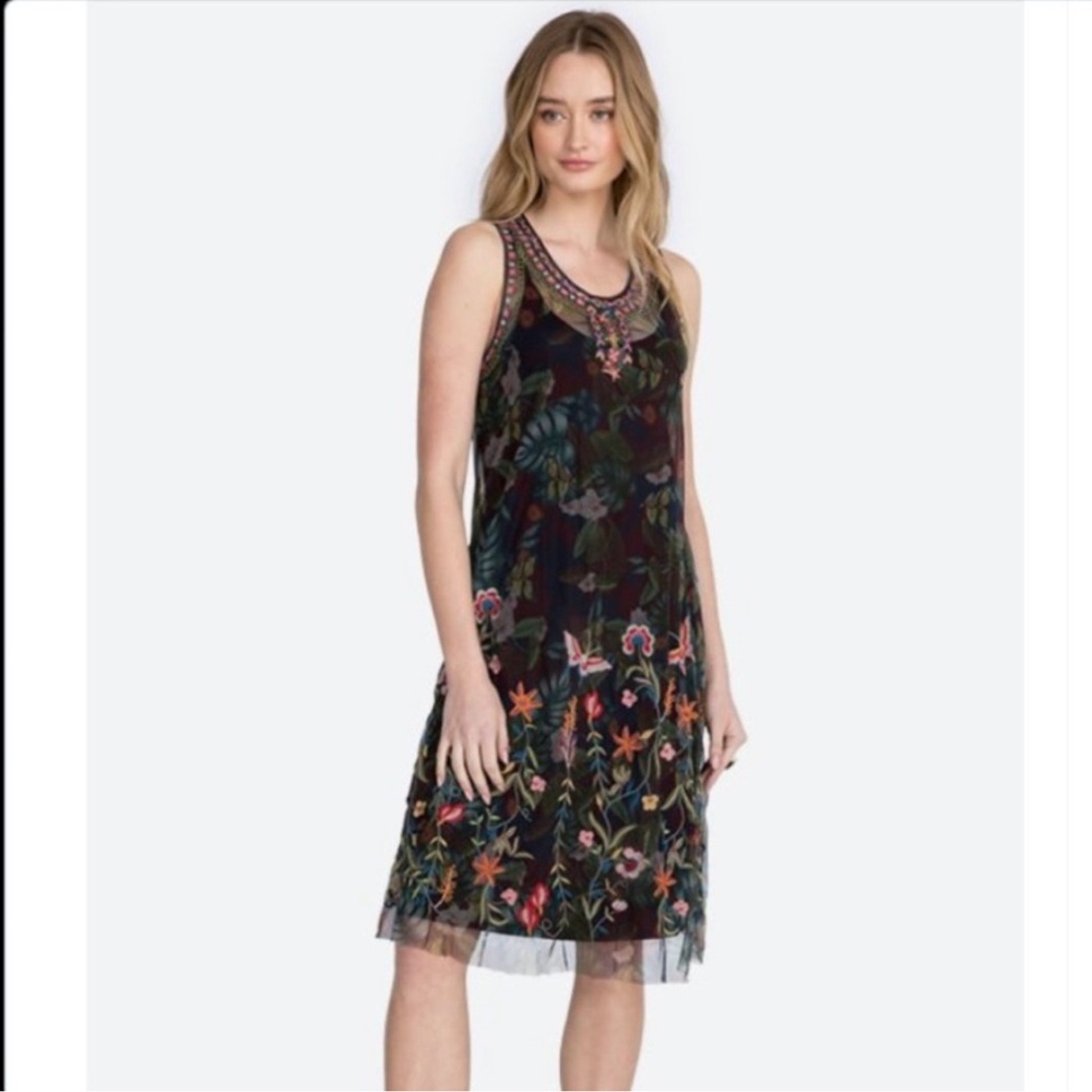 Biya Johnny Was Floral Butterfly Embroidered Omphilia Mesh Overlay*